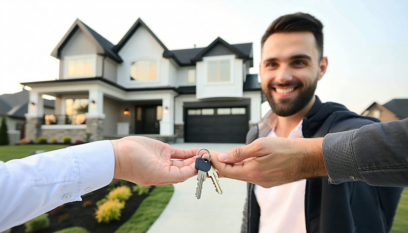 Happy clients receiving house keys in Ottawa