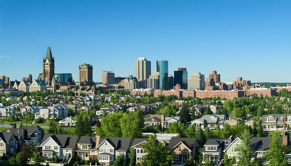 Ottawa skyline with residential homes Ottawa skyline with residential homes
